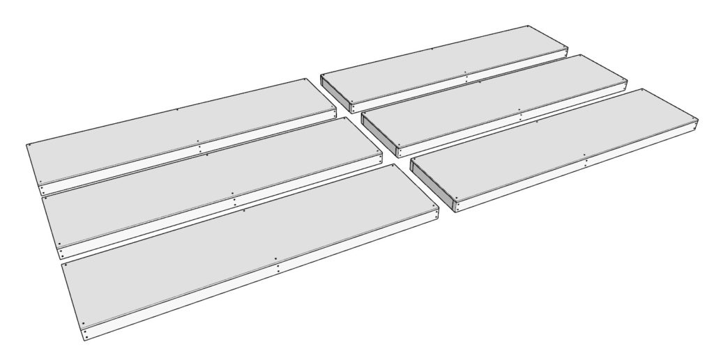 making four identical shelf pieces