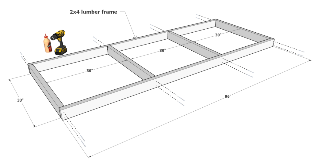 workbench worktop frame construction