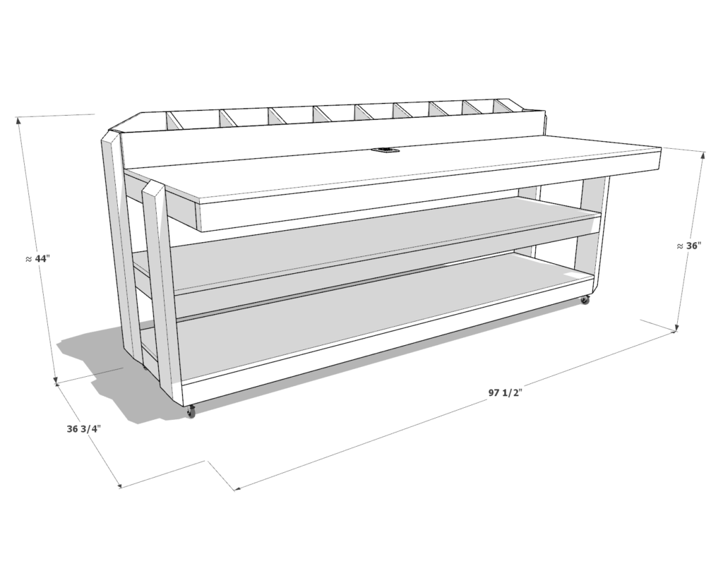 DIY workbench plan dimensions