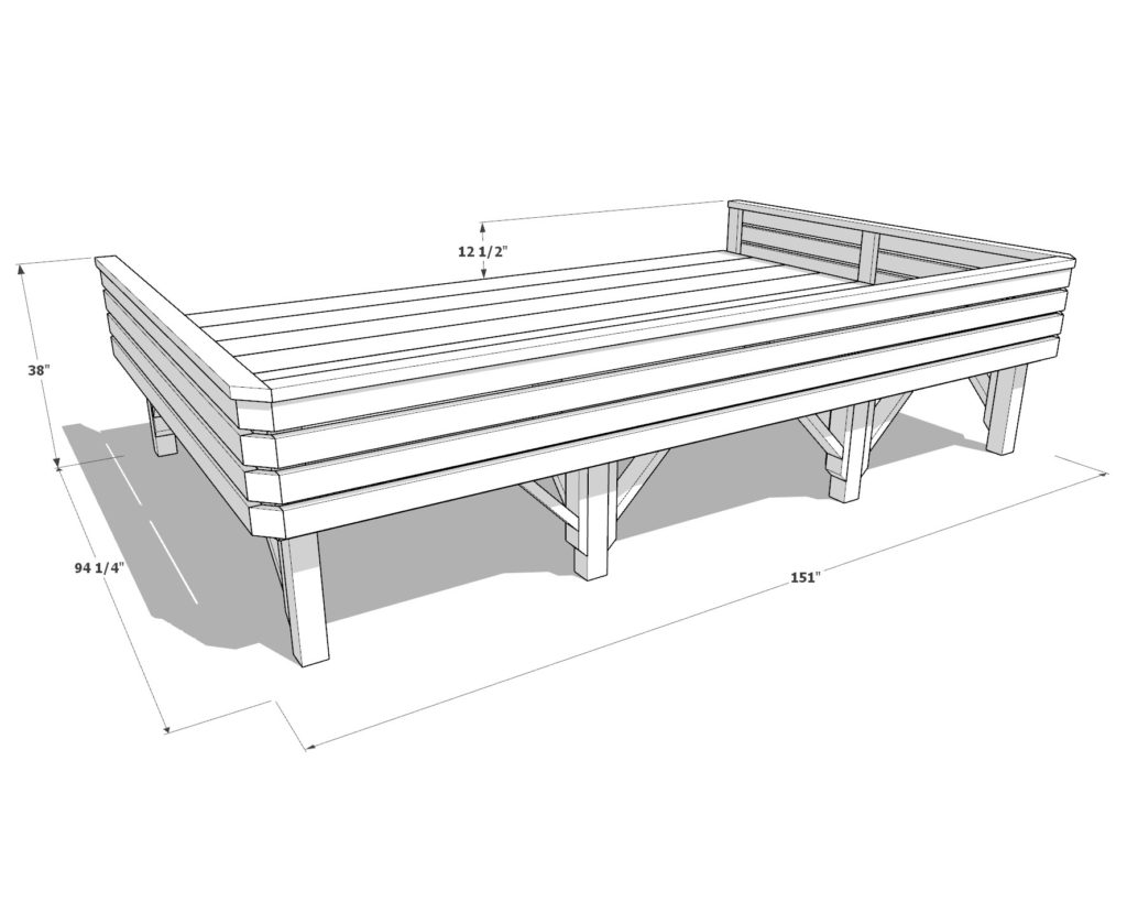 Doghouse deck dimensions