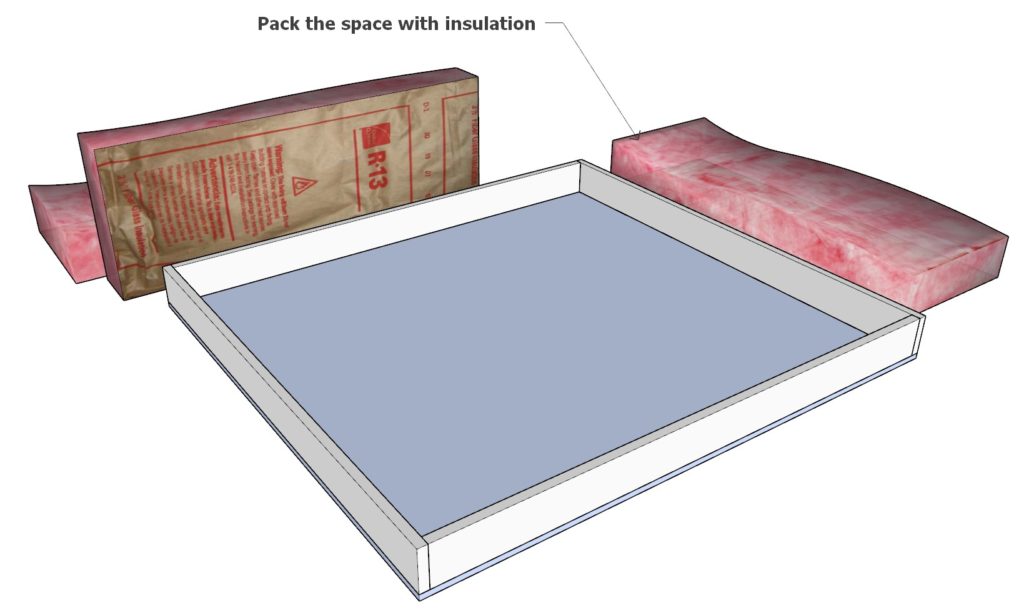 Floor and ceiling insulation panel assembly