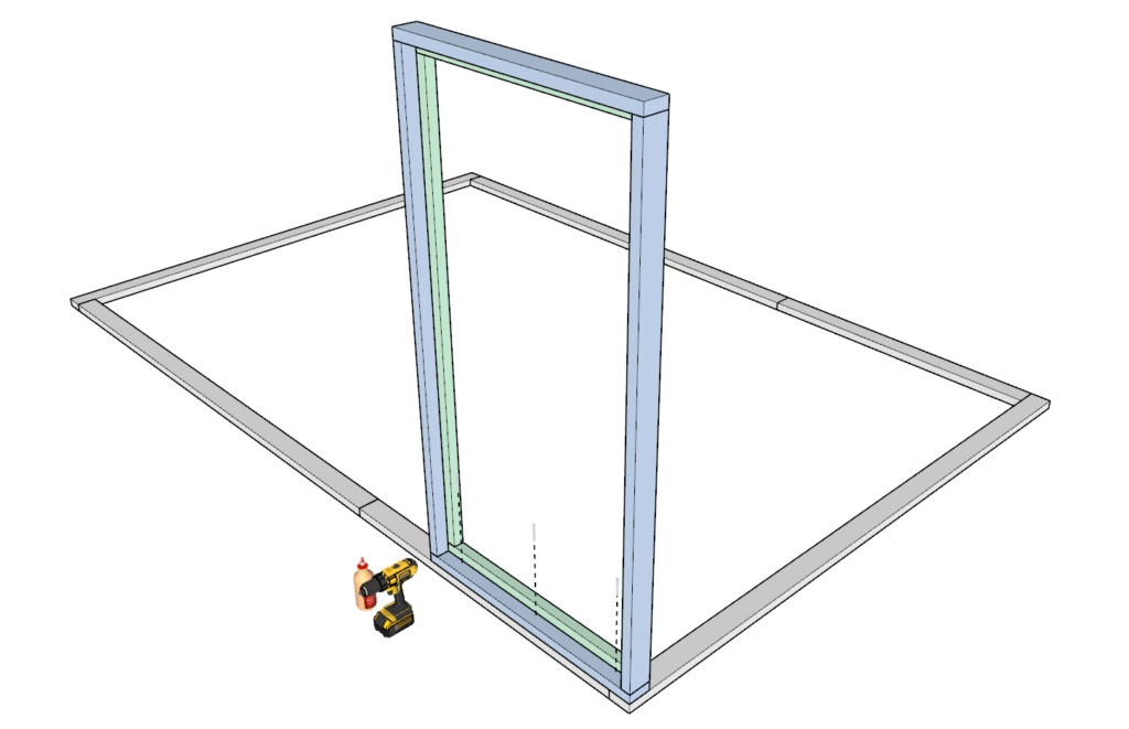 Attaching the side wall frame to greenhouse base