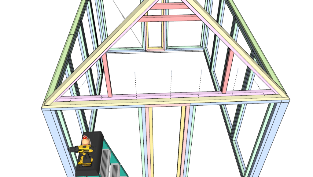 Adding the roof side panels to DIY greenhouse