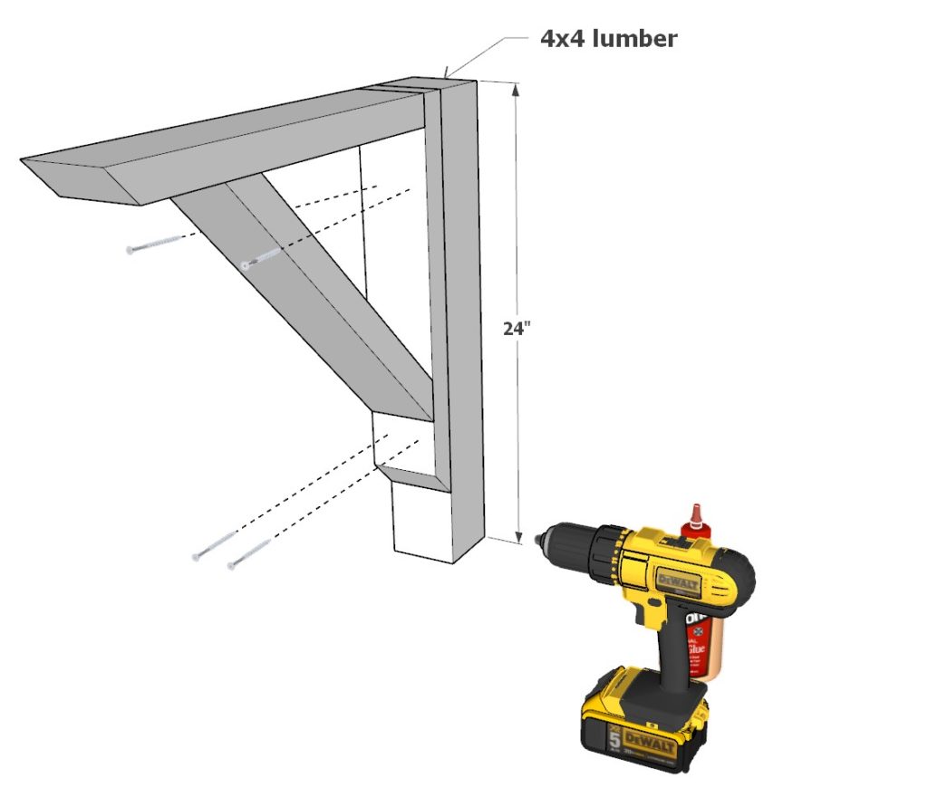 Adding the cross braces to the deck posts