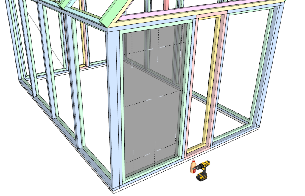 installing the Polycarbonate Sheet into the greenhouse