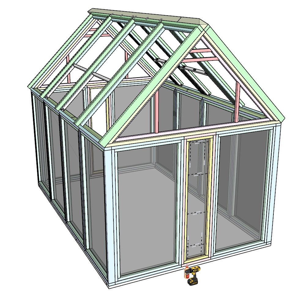 installing the Polycarbonate Sheet into the greenhouse