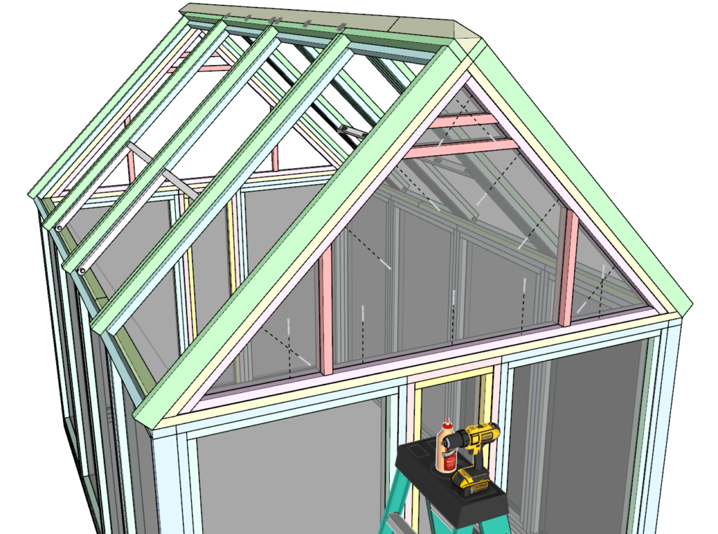 installing the Polycarbonate Sheet into the greenhouse