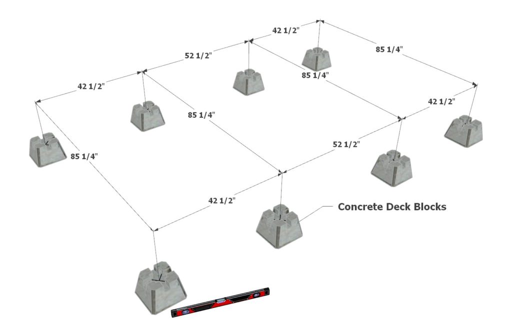 Adding cement deck blocks