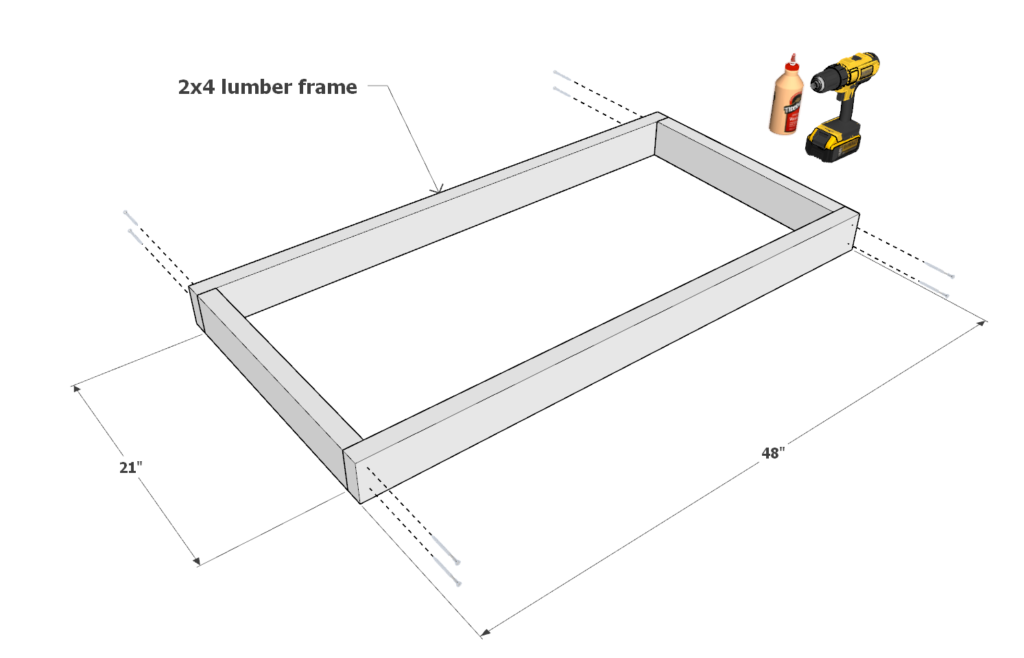 Construction of the garage shelf frames