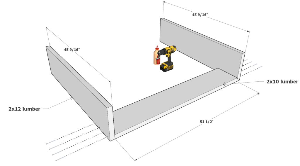 Construction of the legs of the portable DIY axe throwing target