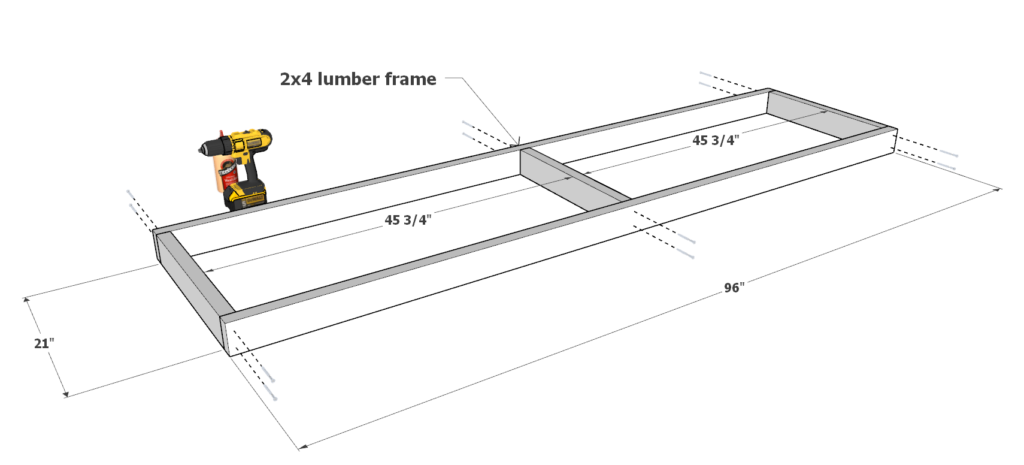 Larger garage shelf construction