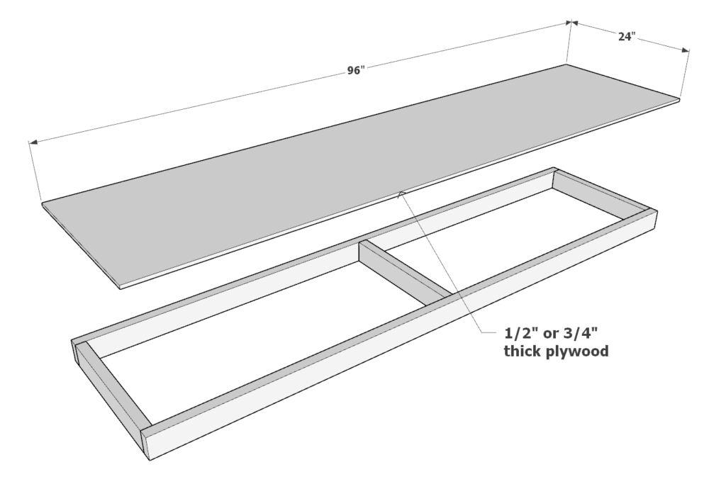 Larger garage shelf construction