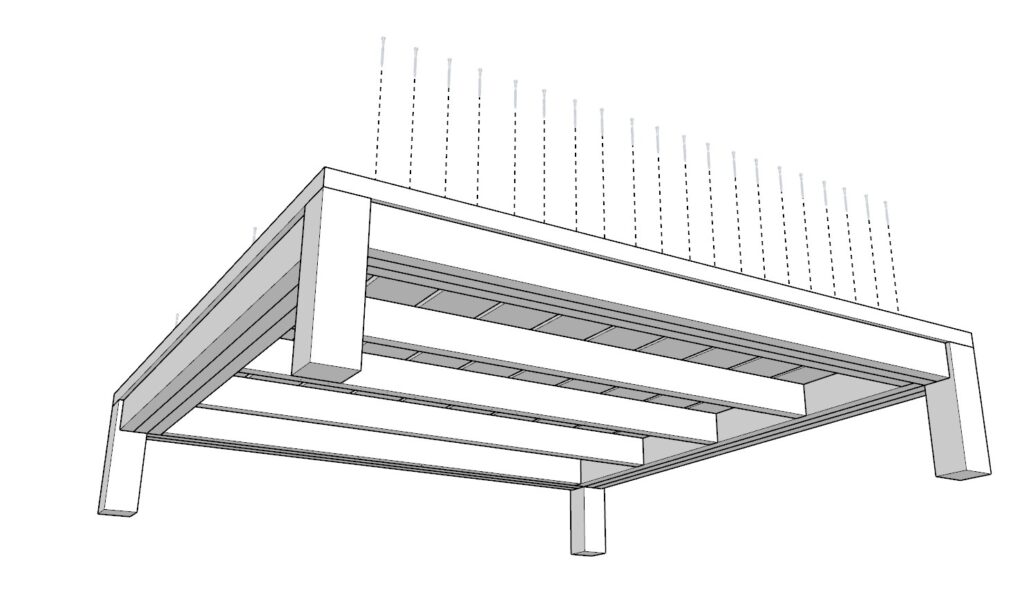 Adding the table top boards