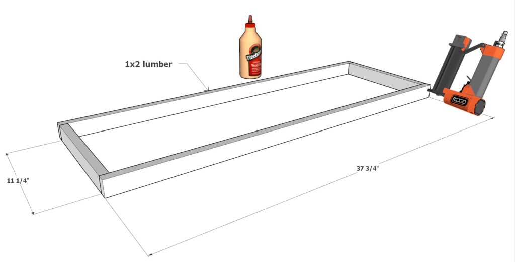 making the serving and display tray for the event cart