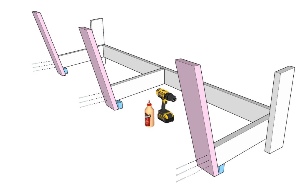 installing the bench back rest components