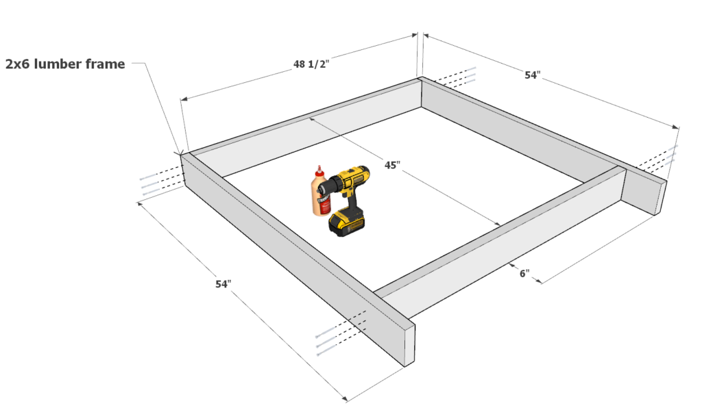 Construction of the axe throwing target housing.