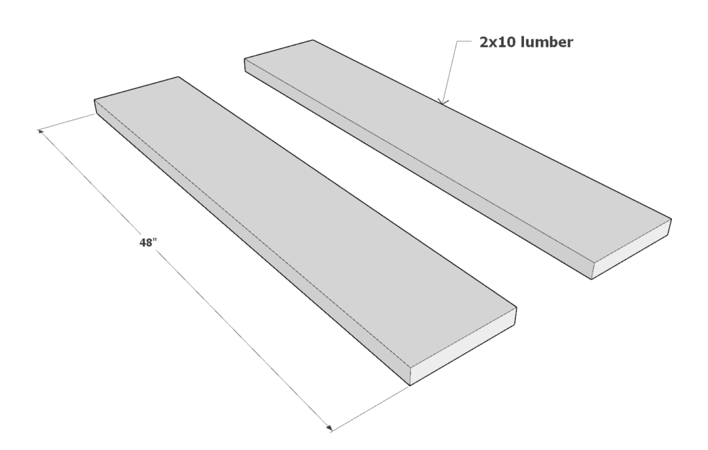 Reinforcing the axe throwing target with 2x10 lumber boards