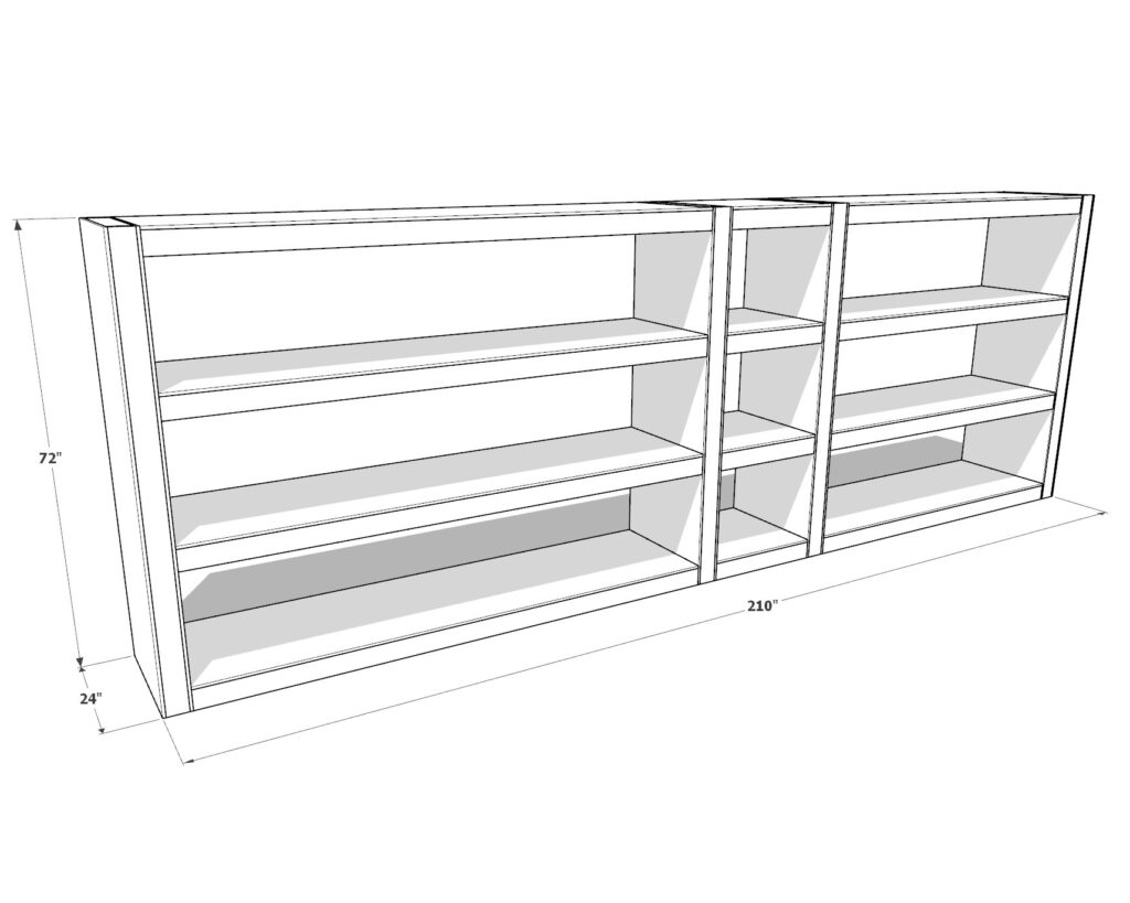 DIY garage storage shelf plan dimensions