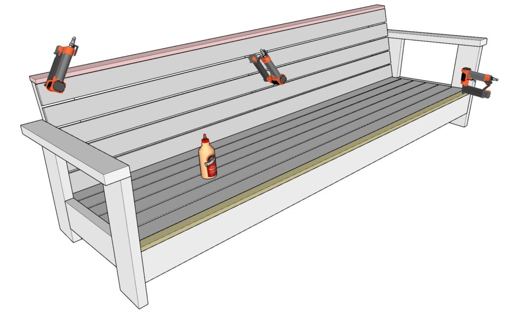 attaching seating and back rest decking pieces