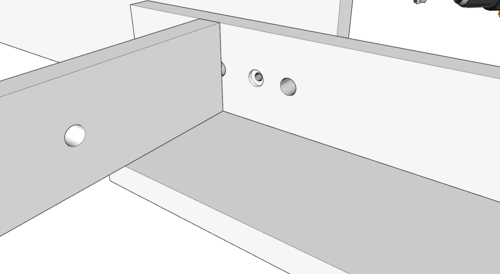 Countersink drilling the bolt assembly pilot holes