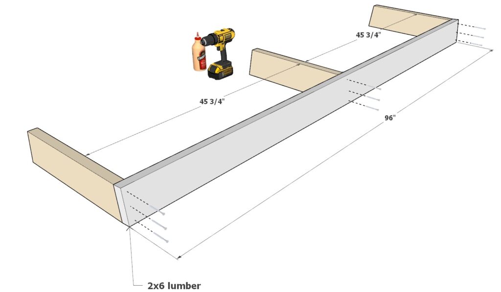 DIY patio bench frame cut list