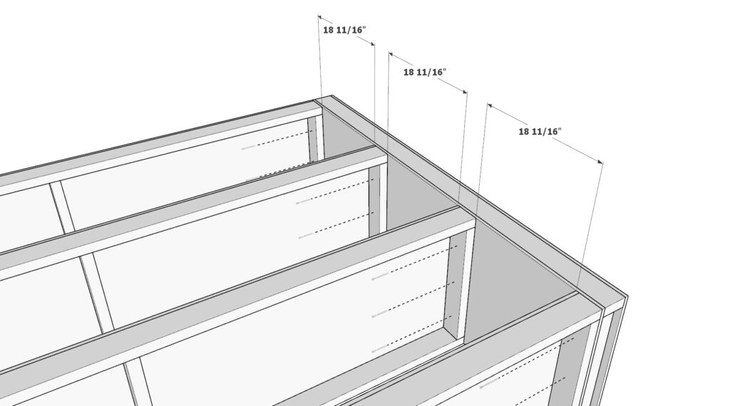 Spacing of the shelf components