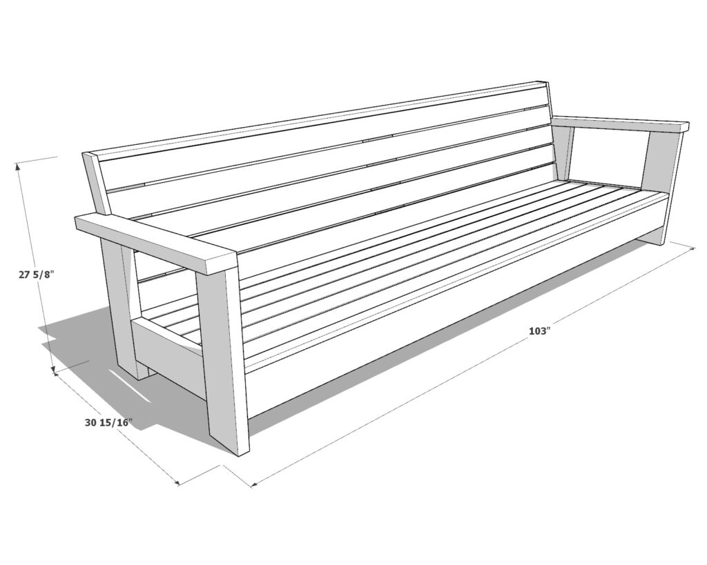 DIY patio bench dimensions