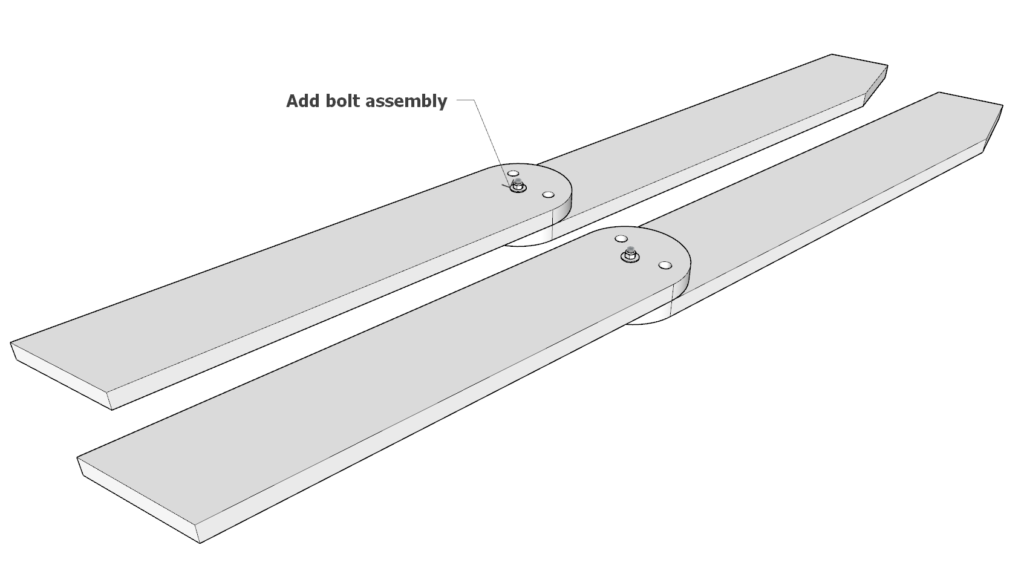 Adding bolt assembly to the legs