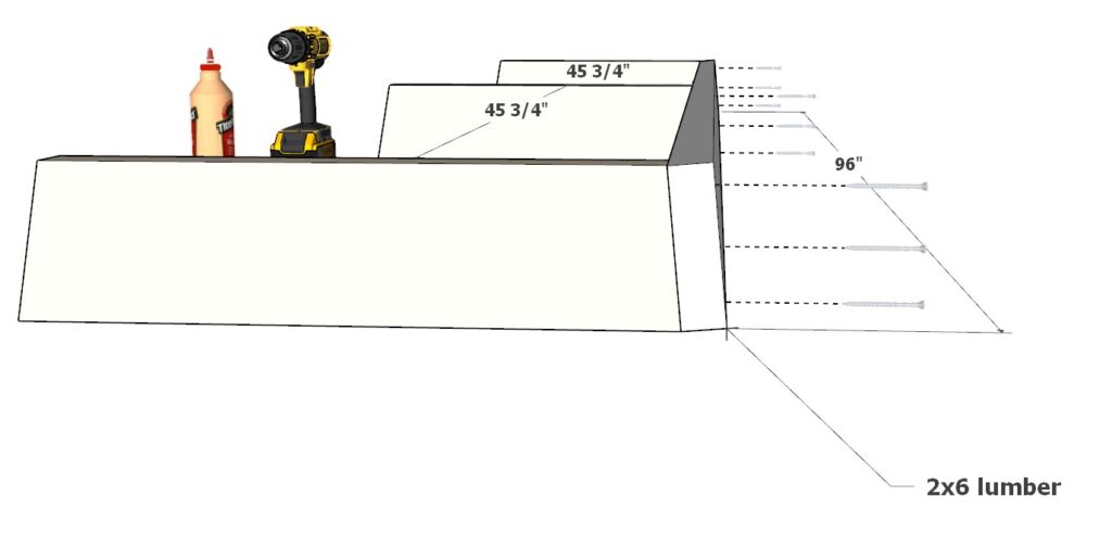 patio bench frame assembly