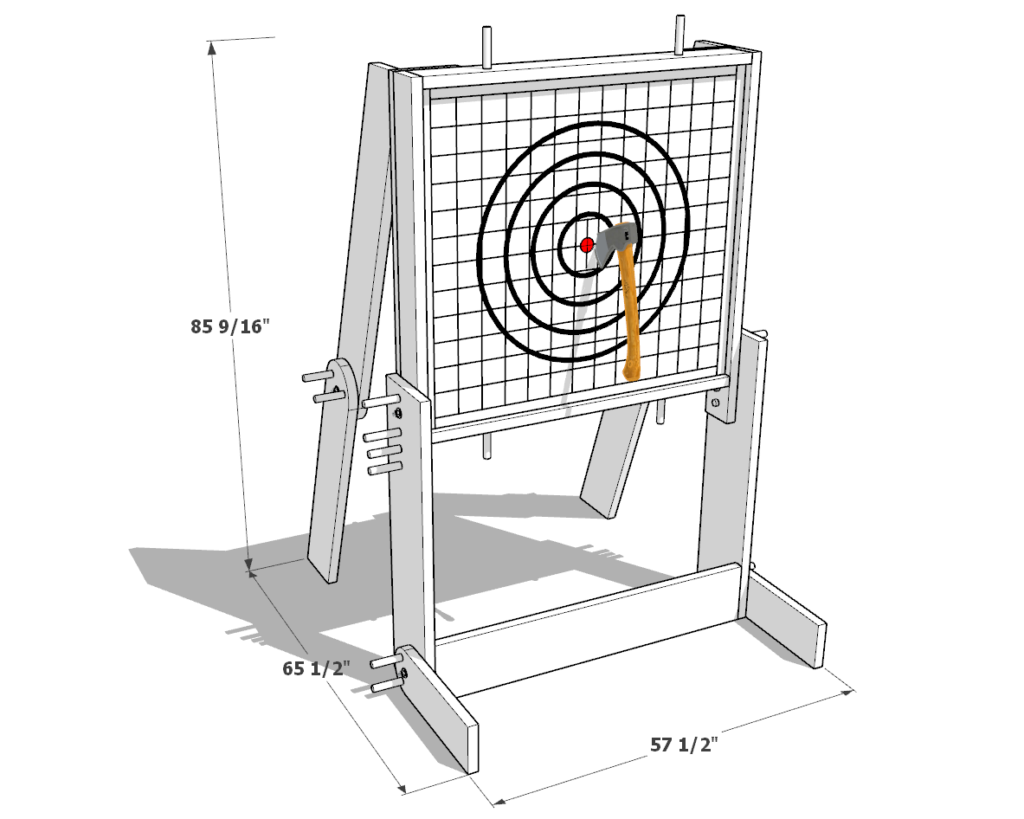 DIY folding axe throwing target dimensions