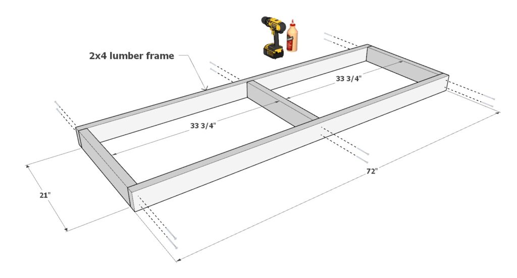 Creating the shelf units. assembly of the frame