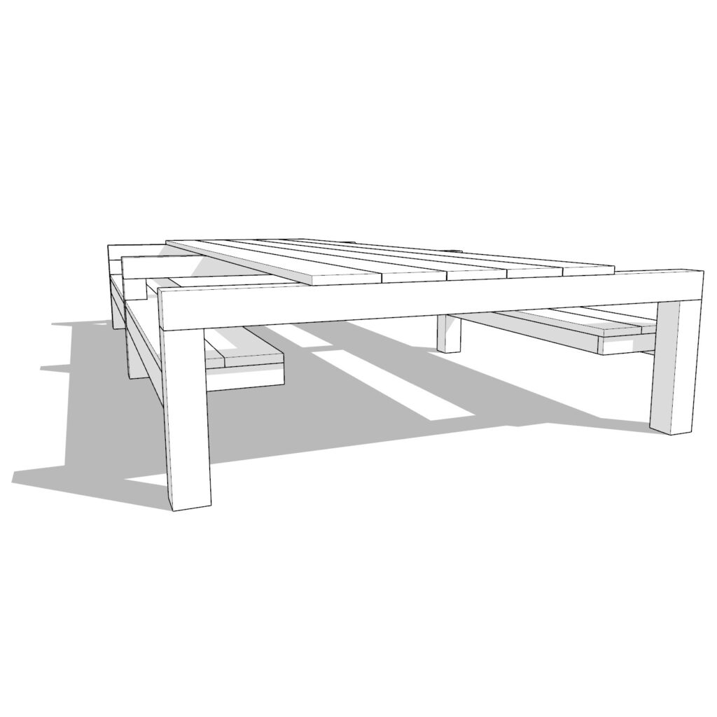 DIY outdoor table and bench plan