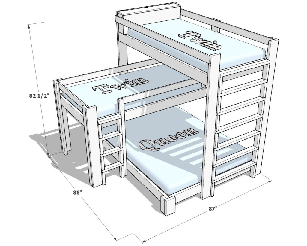 DIY triple bunk bend dimensions