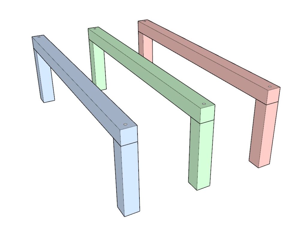 Making three identical table support frames