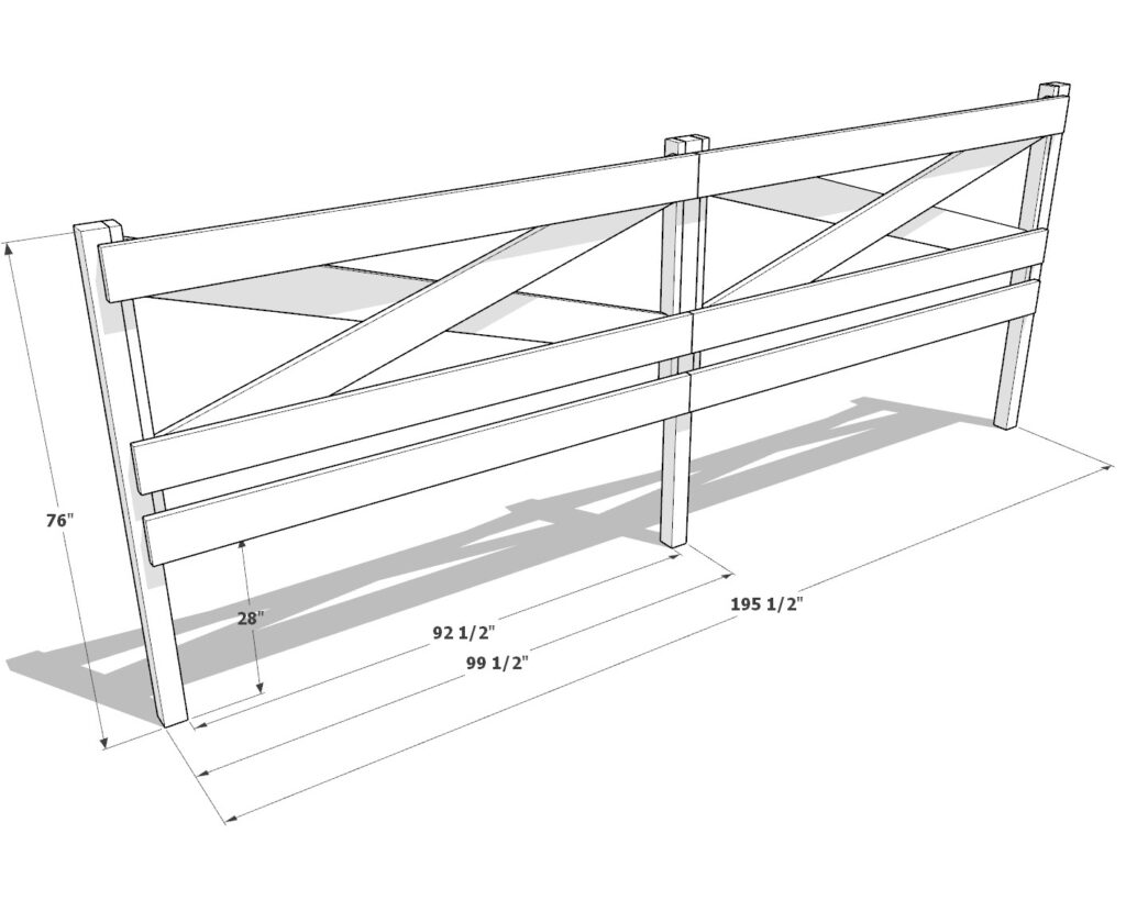 Crossbuck Fence dimensions
