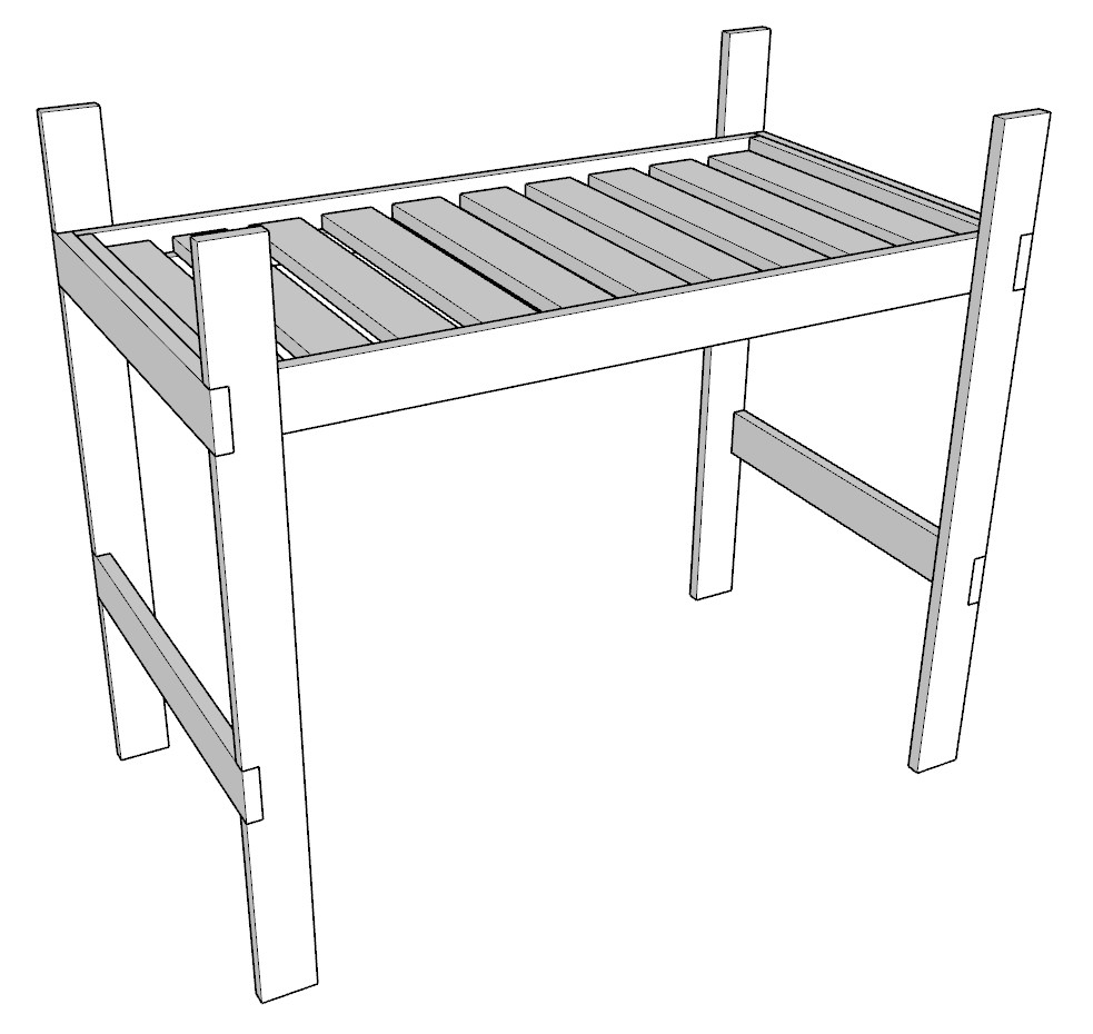 Adding the loft bed legs to the loft bed platform