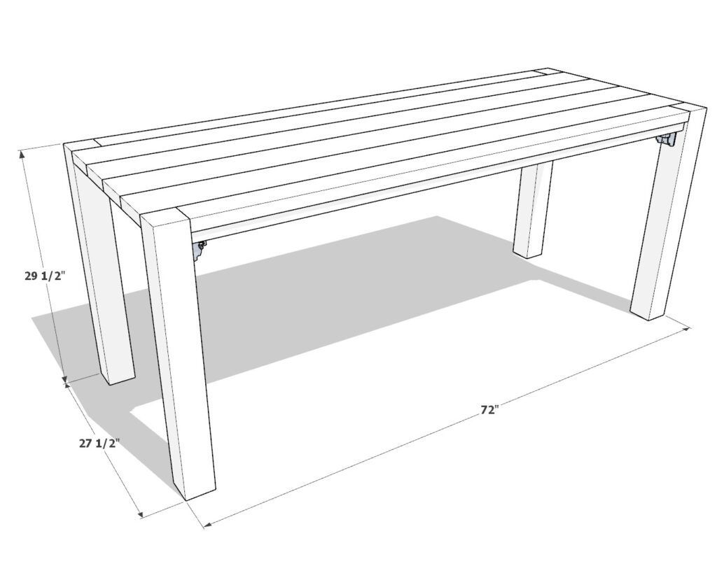 DIY folding table dimensions