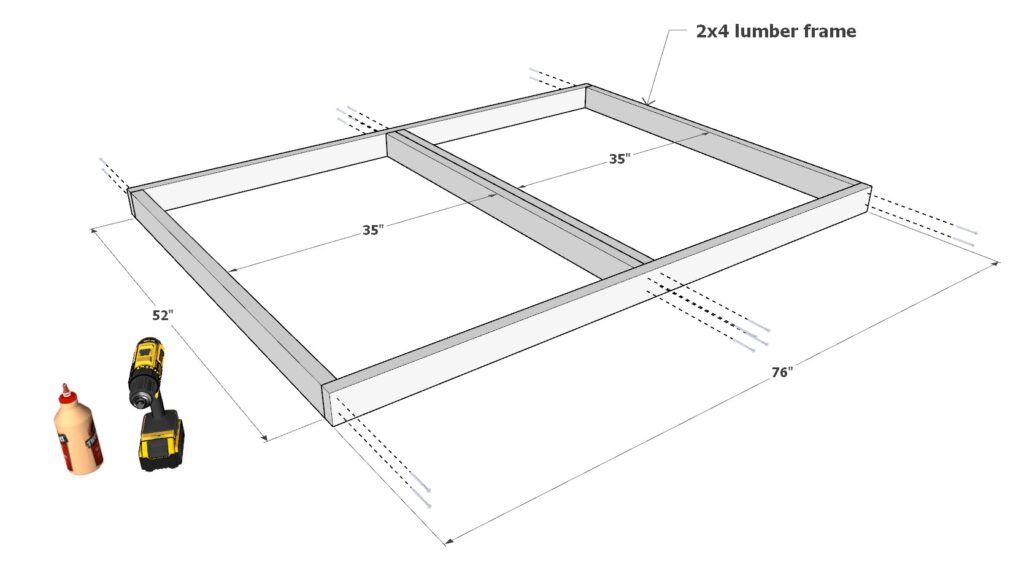 Bunk bed frame construction