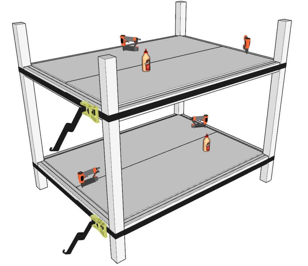 Adding plywood to the bunk bed frame