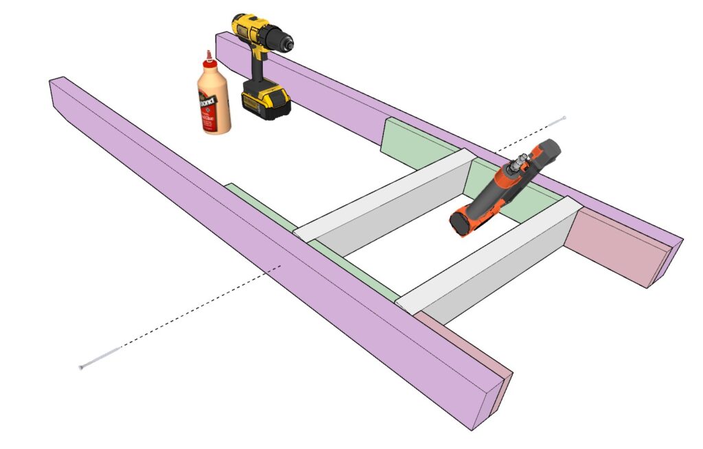 Bunk bed ladder construction