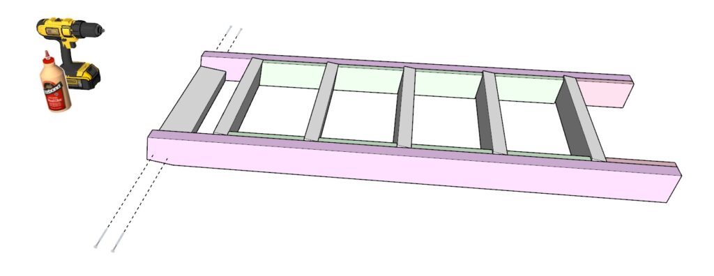 Bunk bed ladder construction