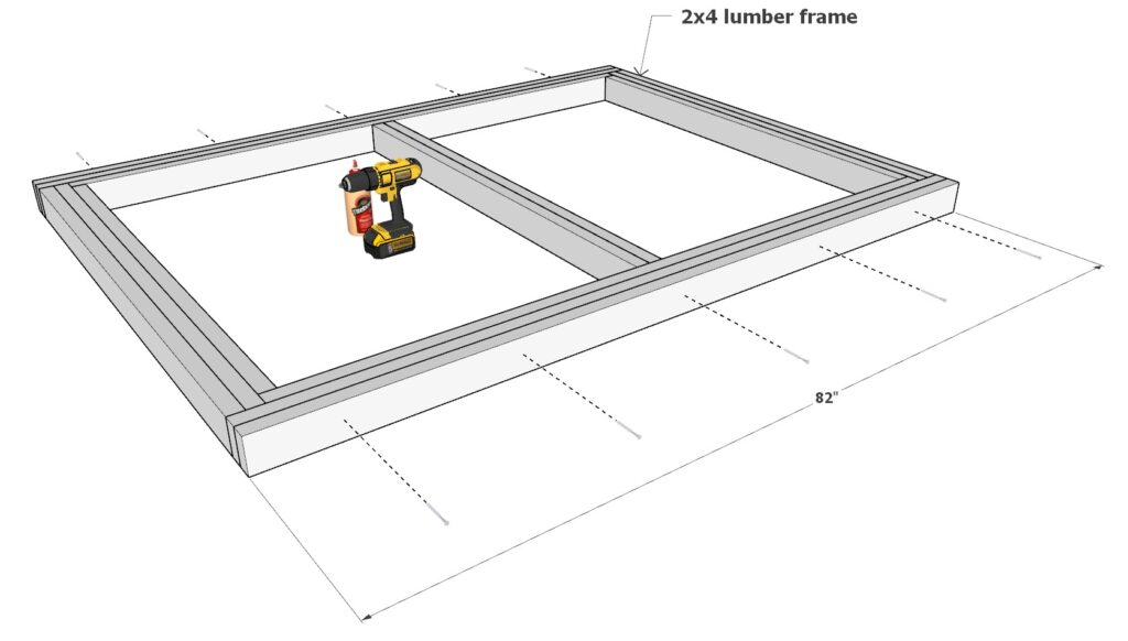 Bunk bed frame construction