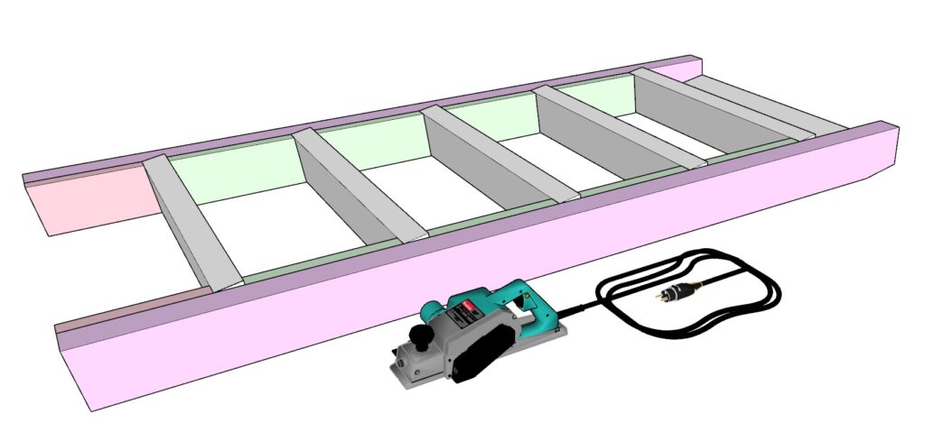 Bunk bed ladder construction