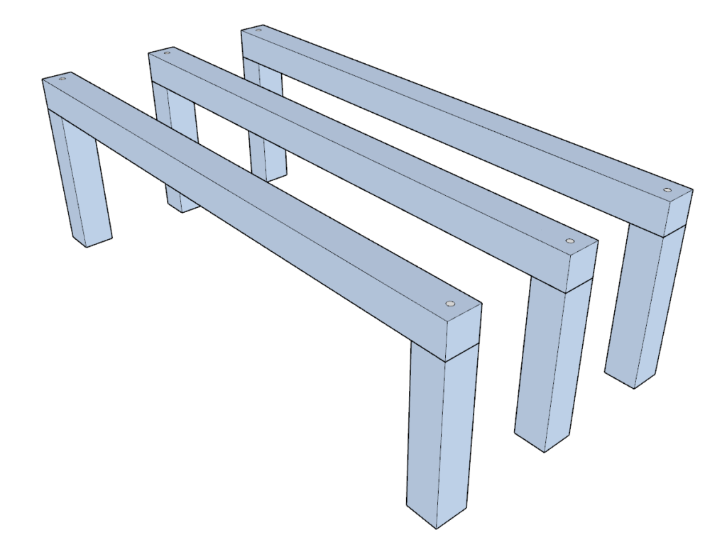 Making three identical table support frames