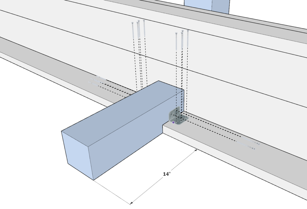 Adding the bench frames to the table frames