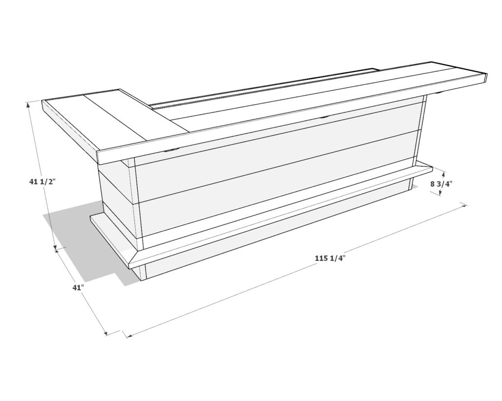 DIY home bar dimensions