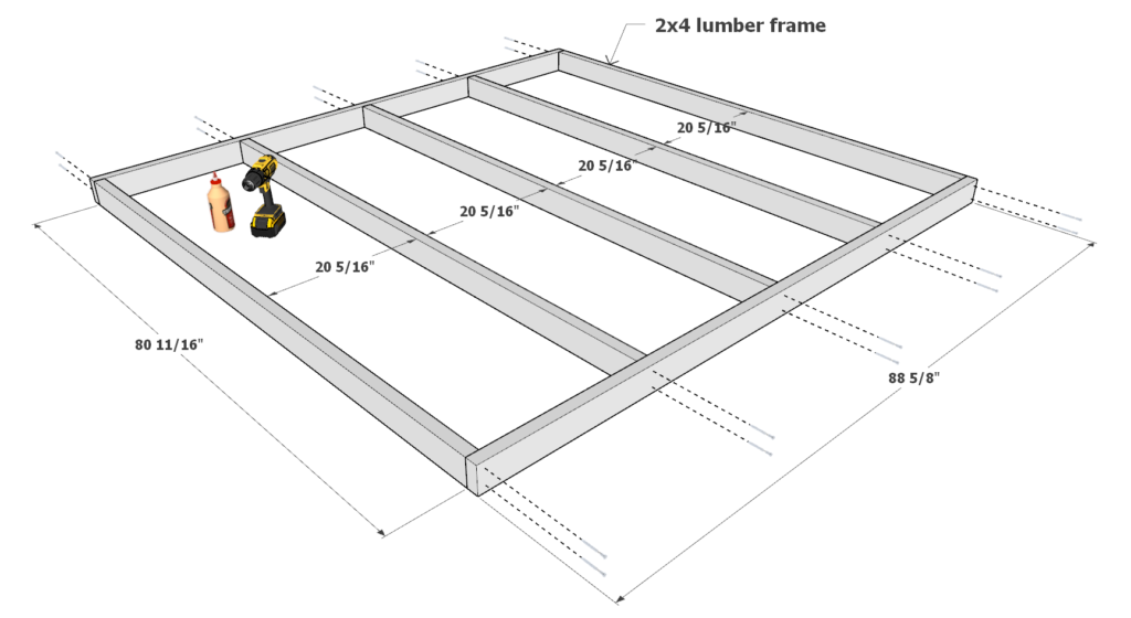 Putting together the frame of the 27 gallon tote rack