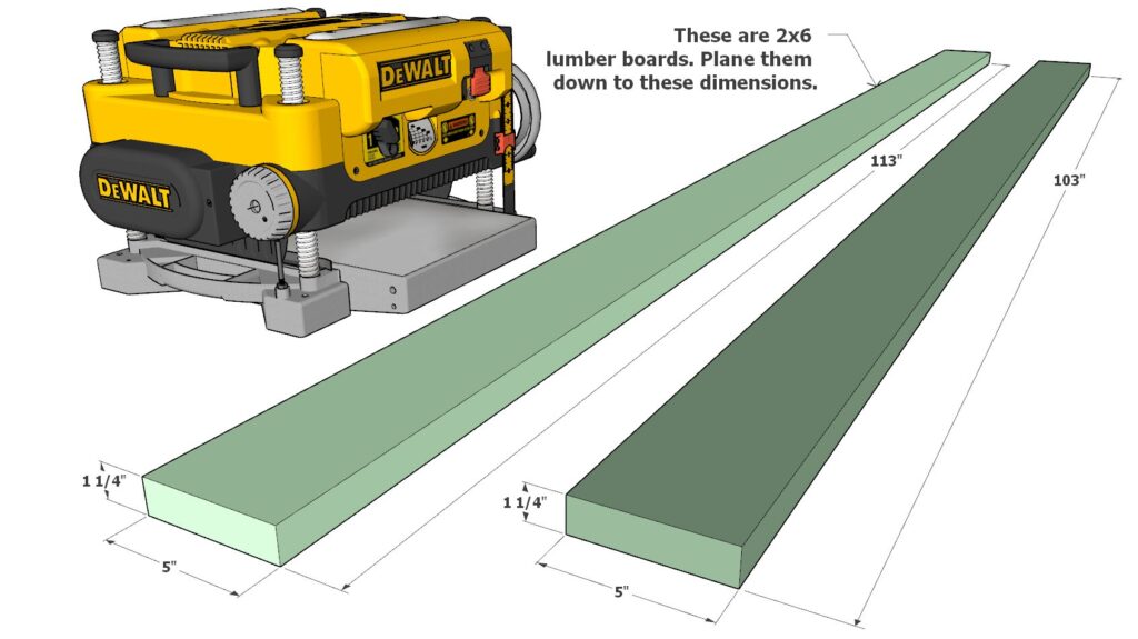 planning wooden boards for the table top boards for the DIY dining table