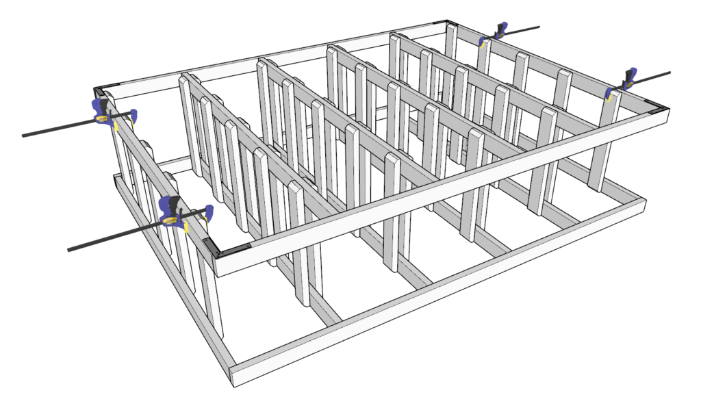 Adding the second frame to the tote storage system