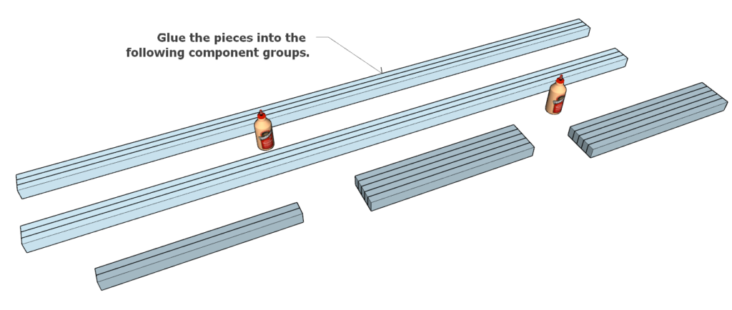 planning wooden boards for the table top reinforcement pieces